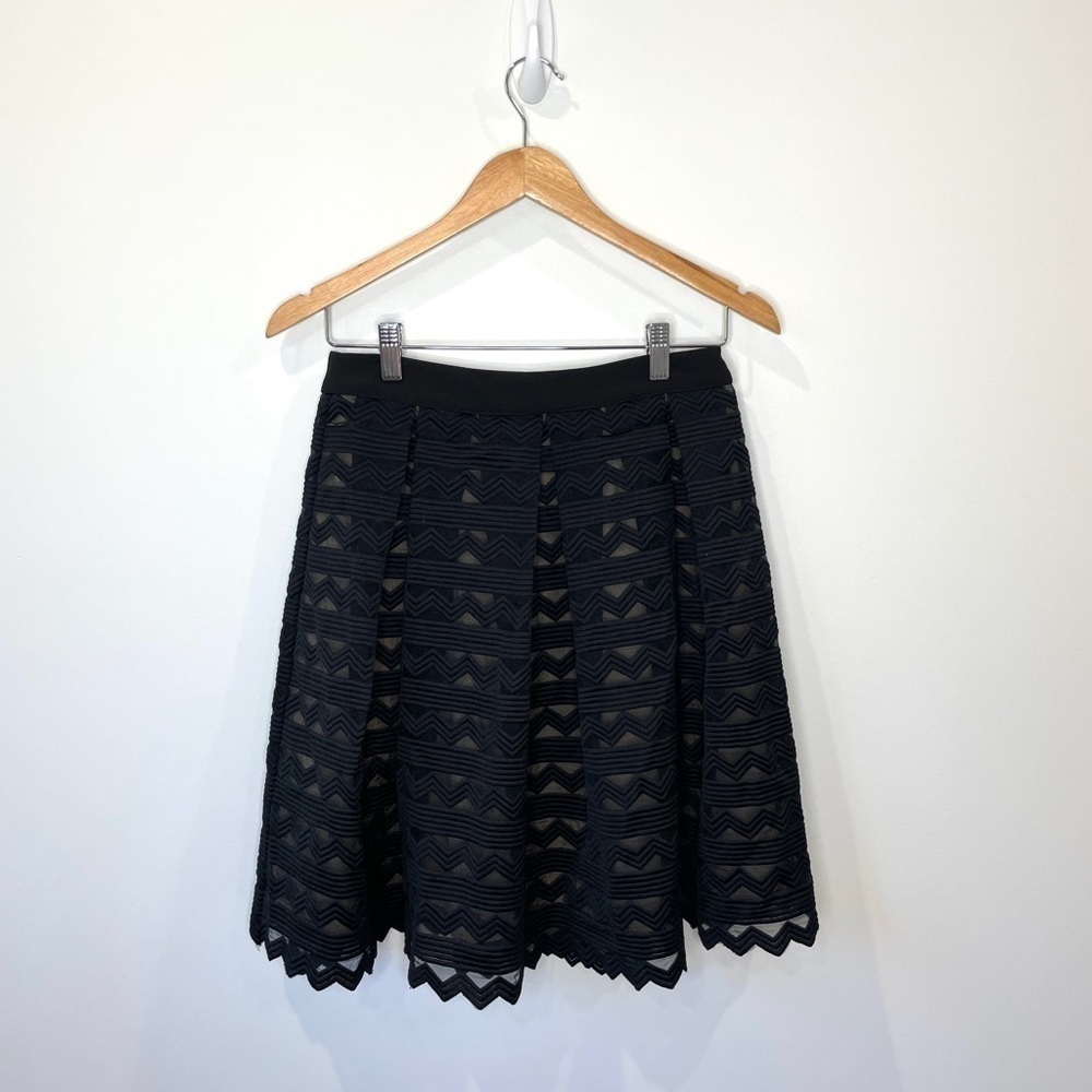 English Factory Black Lace Midi Classic Skirt